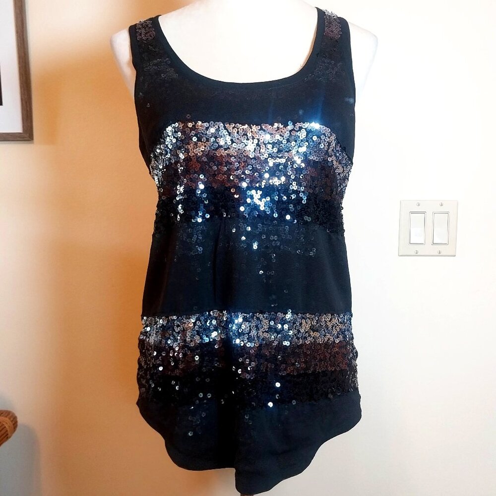 EXPRESS SEQUIN STRIPE SIZE S/P TANK TOP